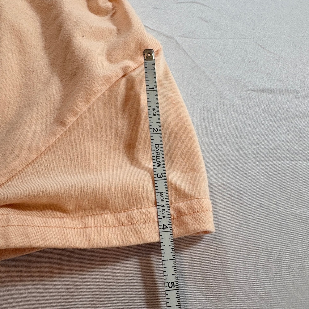 Hello Kitty Sanrio Graphic T-Shirt Girl 12 Peach Sequin Bow Front Tie Casual Tee - Picture 8 of 8